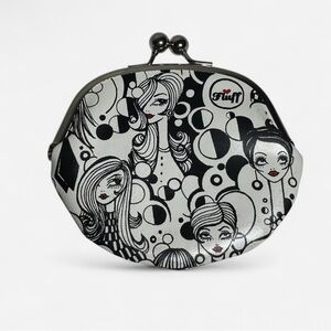 Fluff Black and White Y2K-inspired Coin Purse